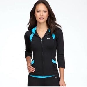 Black and Blue Zip-Up Bebe Jacket